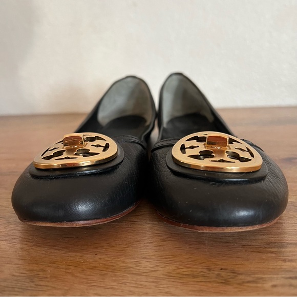 Tory Burch Black Leather Flats Size 10 - Picture 3 of 10